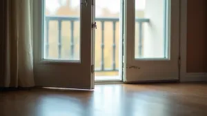 Zablokowane drzwi balkonowe na dole