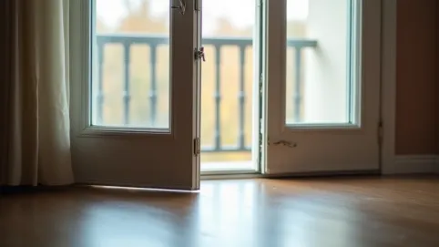 Zablokowane drzwi balkonowe na dole